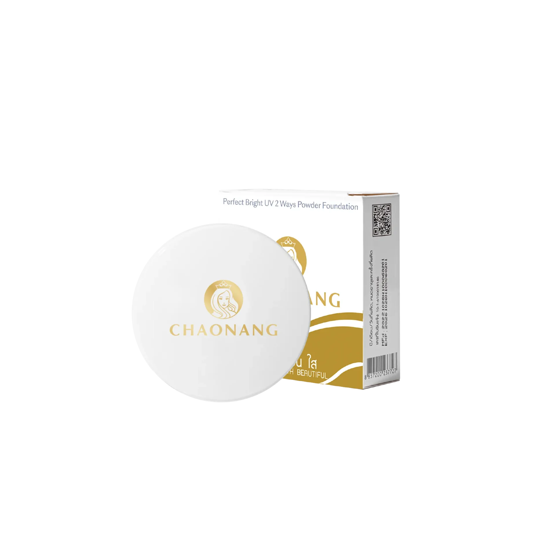 Chaonang perfect bright uv 2 way powder foundation แป้งพัฟเจ้านาง แป้งพัฟผสมรองพื้นในตำนาน เน้นความปกปิด อำพรางริ้วรอยด้วยเทคโนโลยี Soft Focus ให้ความติดทน กันน้ำ กันเหงื่อ แป้งไม่เปลี่ยนสี ไม่ทำให้ผิวหน้าหมองคล้ำในระหว่างวัน มีSPF20 PA+++ ช่วยป้องกันรังสี UVA และ UVB พร้อมบำรุงให้ผิวฉ่ำวาวสุขภาพดีตลอดทั้งวัน เหมาะกับผิวสาวไทยและเอเชีย
